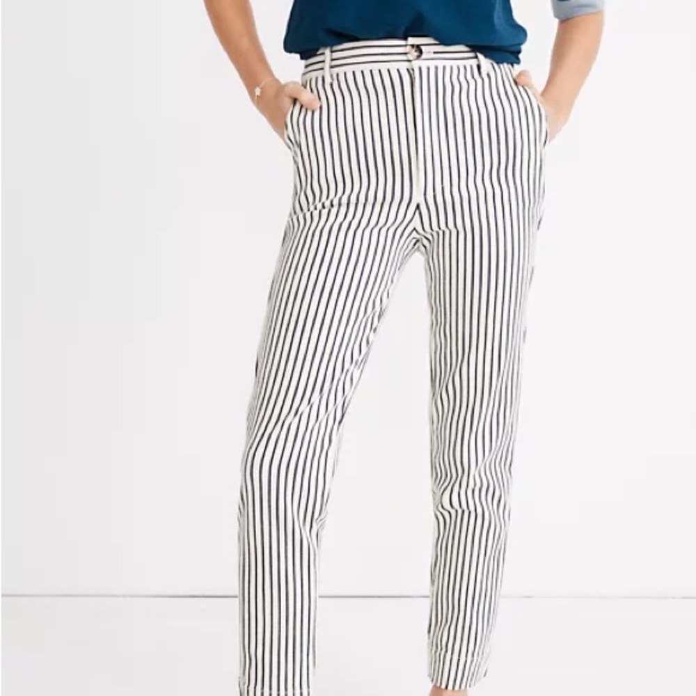 Madewell striped tapered pants NWT